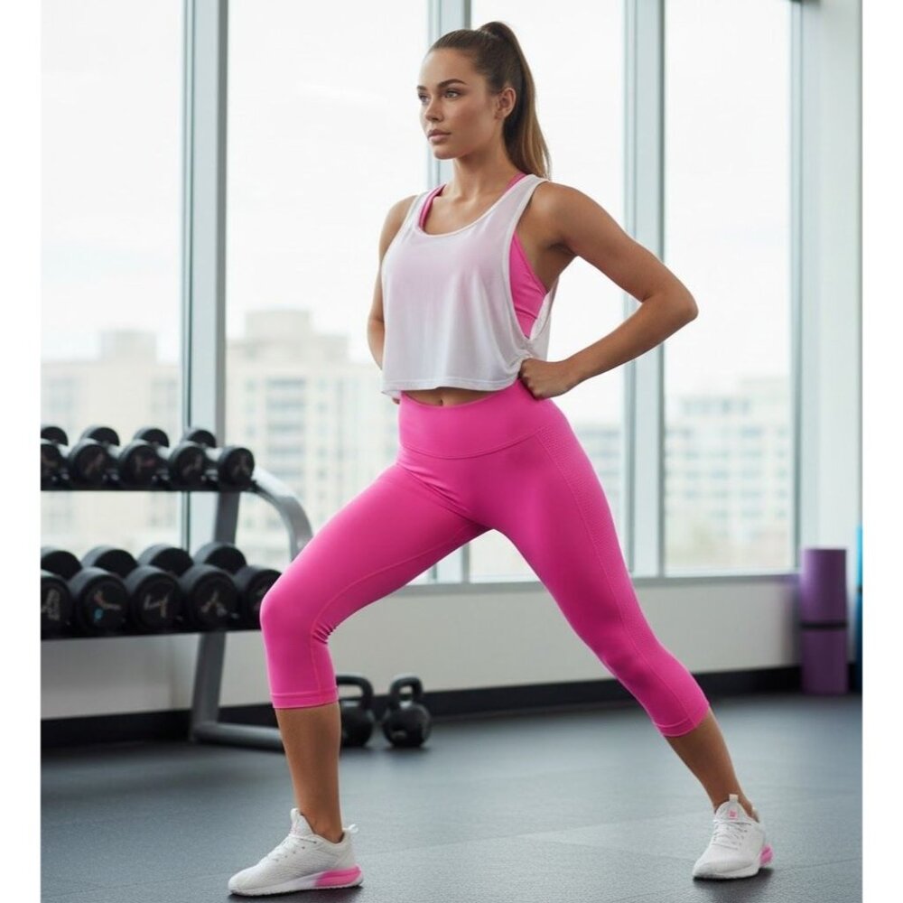 MUSA Neon Pink Slim Fit Leggings One Size